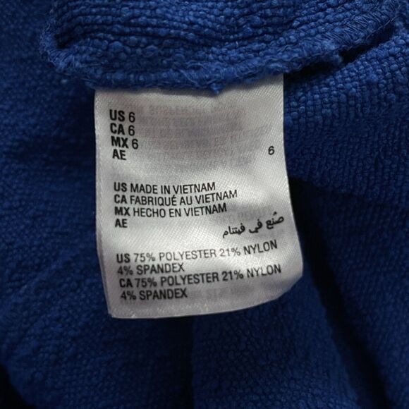 INC International Concepts SZ 6 Cropped Romper Jumpsuit Stretch Pockets Blue - Picture 7 of 8